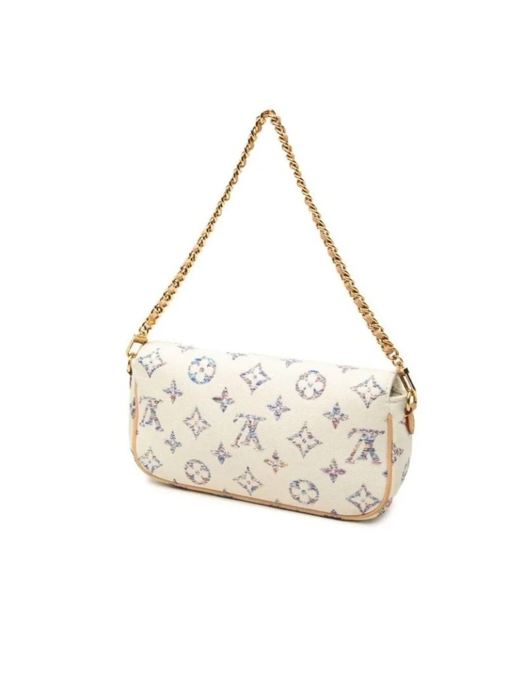 Louis Vuitton Monogram Jacquard Wallet on Chain Ivy 2-Way Shoulder Bag White